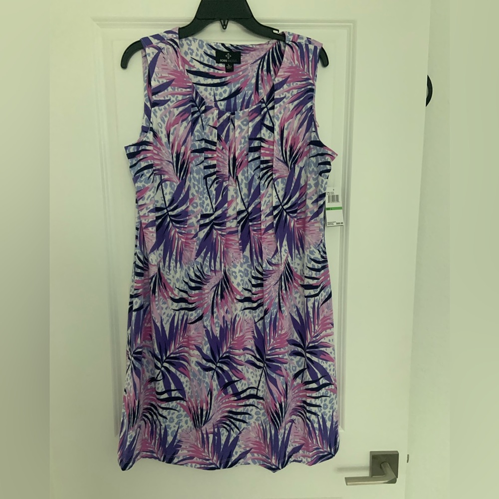 NWT Ronni Nicole Purple Print Dress Size L
